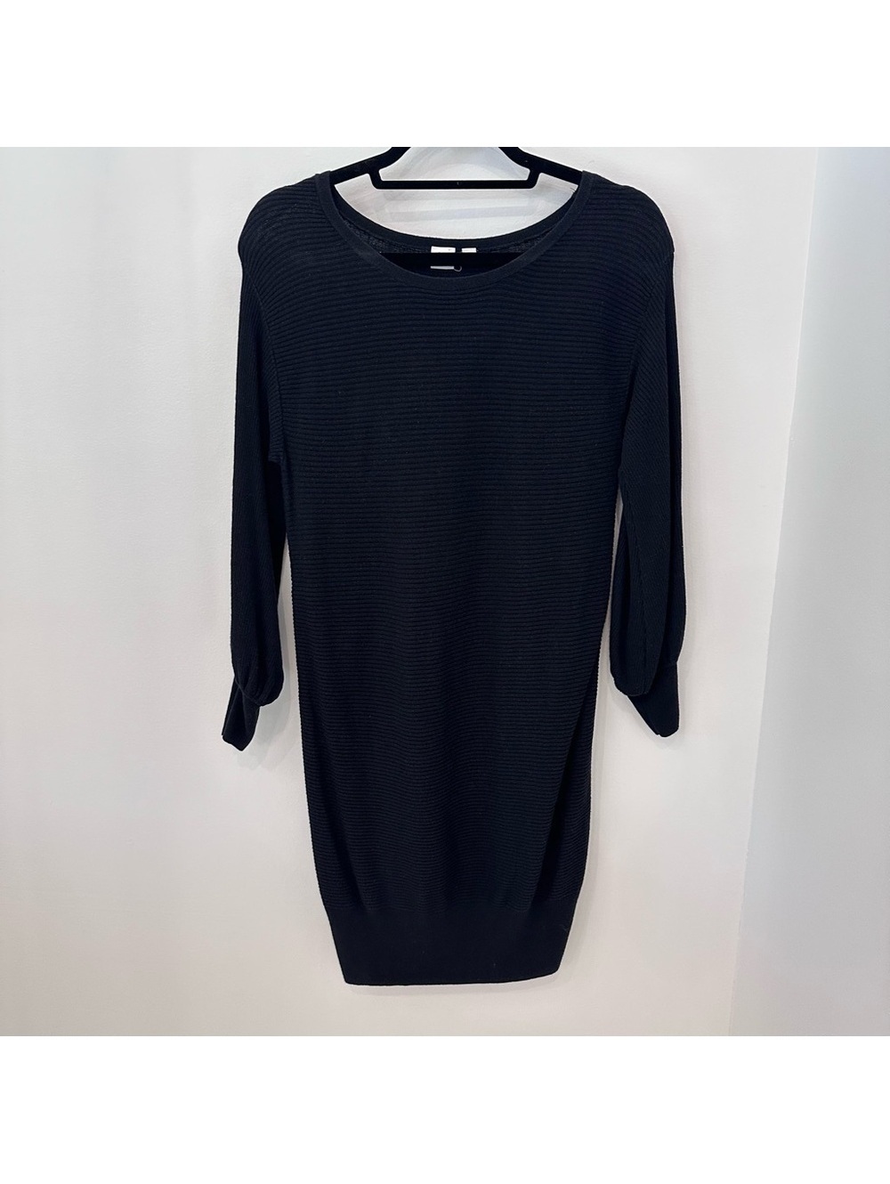 GAP Maternity Black Ribbed Cotton Silk Sweater Dress XS